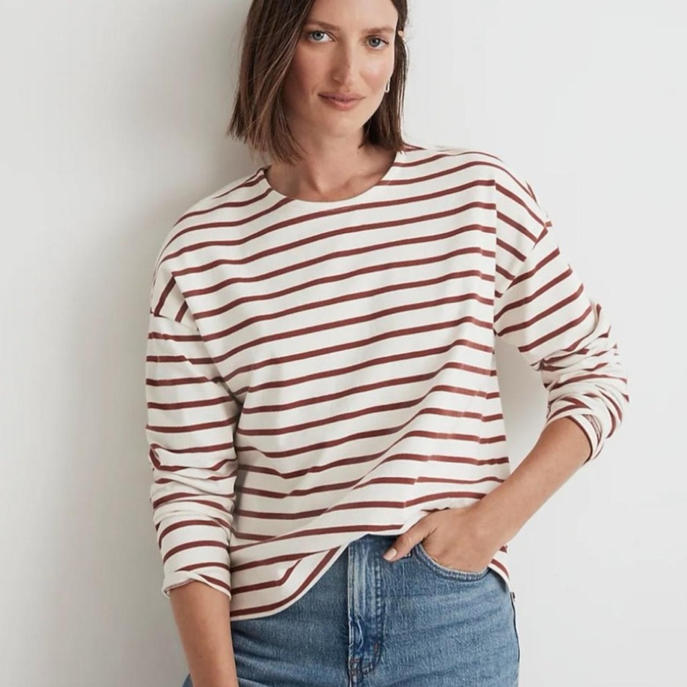 Madewell Long-Sleeve Crewneck Tee in Stripe